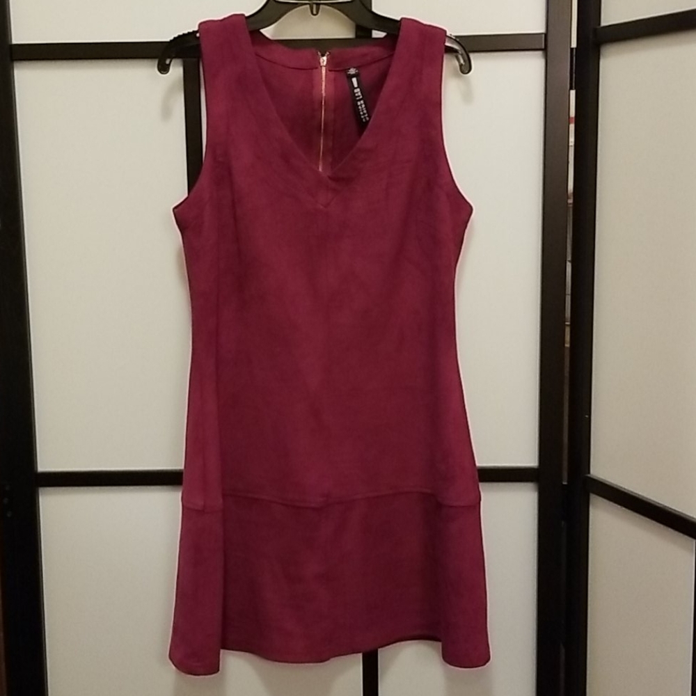 Like new! Wine/ burgundy faux suede dress